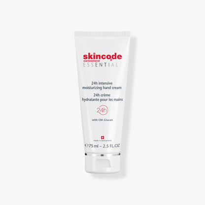 Skincode Essentials hand cream tube white with red logo, 24h moisturizing hand cream, 75 ml on Tampa Home & Garden Store
