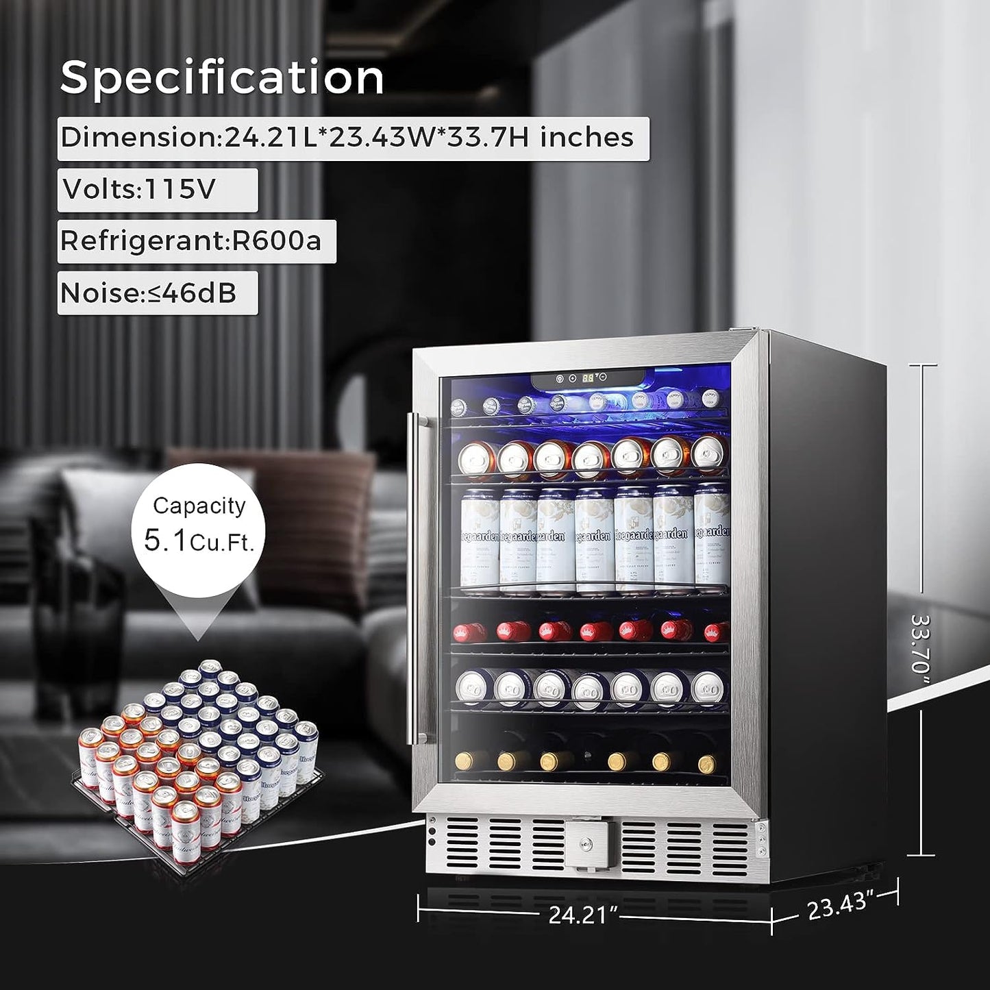 Refrigerador de bebidas de 5.1 pies cúbicos W58145B