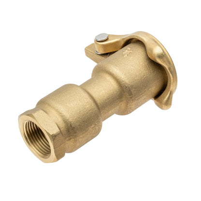 Brass quick-coupler valve with lever and threaded ends, Orbit Irrigation sprinkler tool on Tampa Home & Garden Store