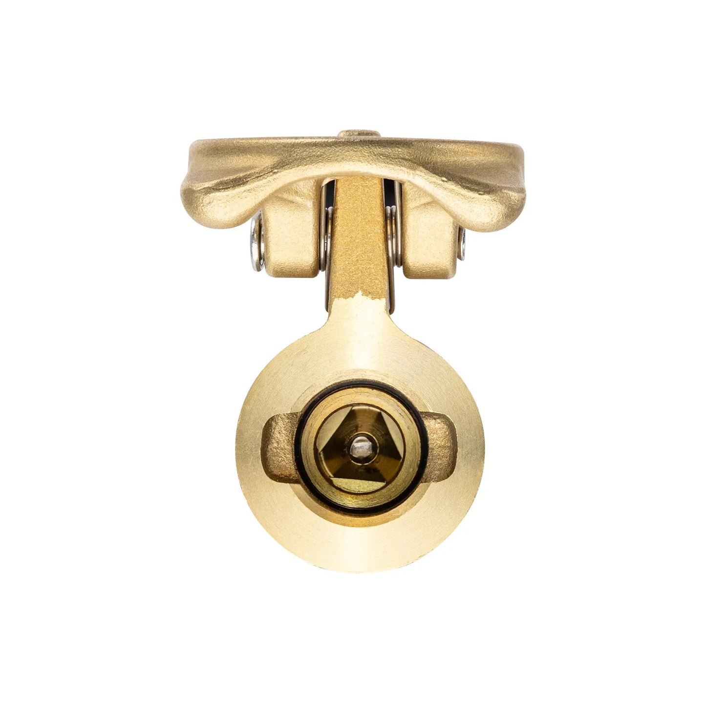 Brass quick coupler valve head with key slot, sprinkler tool component on Tampa Home & Garden Store