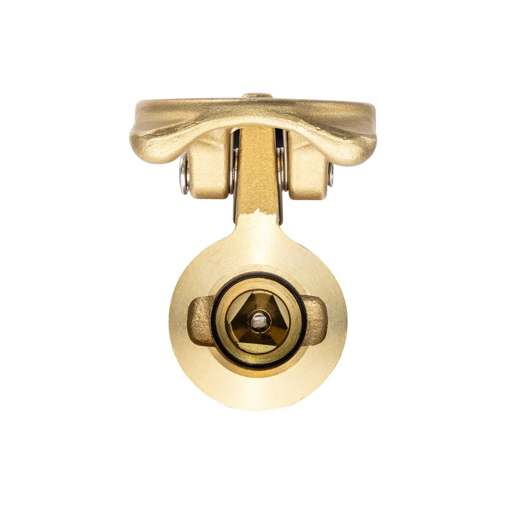 Brass quick coupler valve head with key slot, sprinkler tool component on Tampa Home & Garden Store