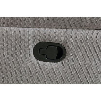Sebring upholstered glider chair gray fabric close-up with black base by HouseOfZazla on Tampa Home & Garden Store