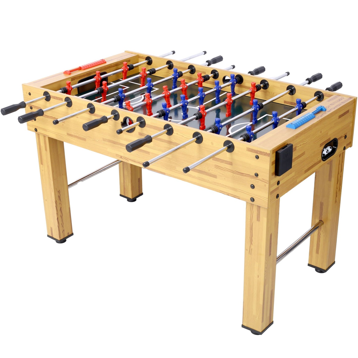 Hurricane Foosball Table wooden frame with red and blue players for Family Game Rooms on Tampa Home & Garden Store