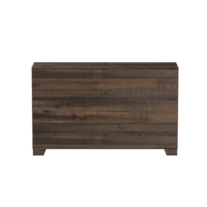 6-drawer brown wooden dresser with prominent wood grain and nailhead details on Tampa Home & Garden Store