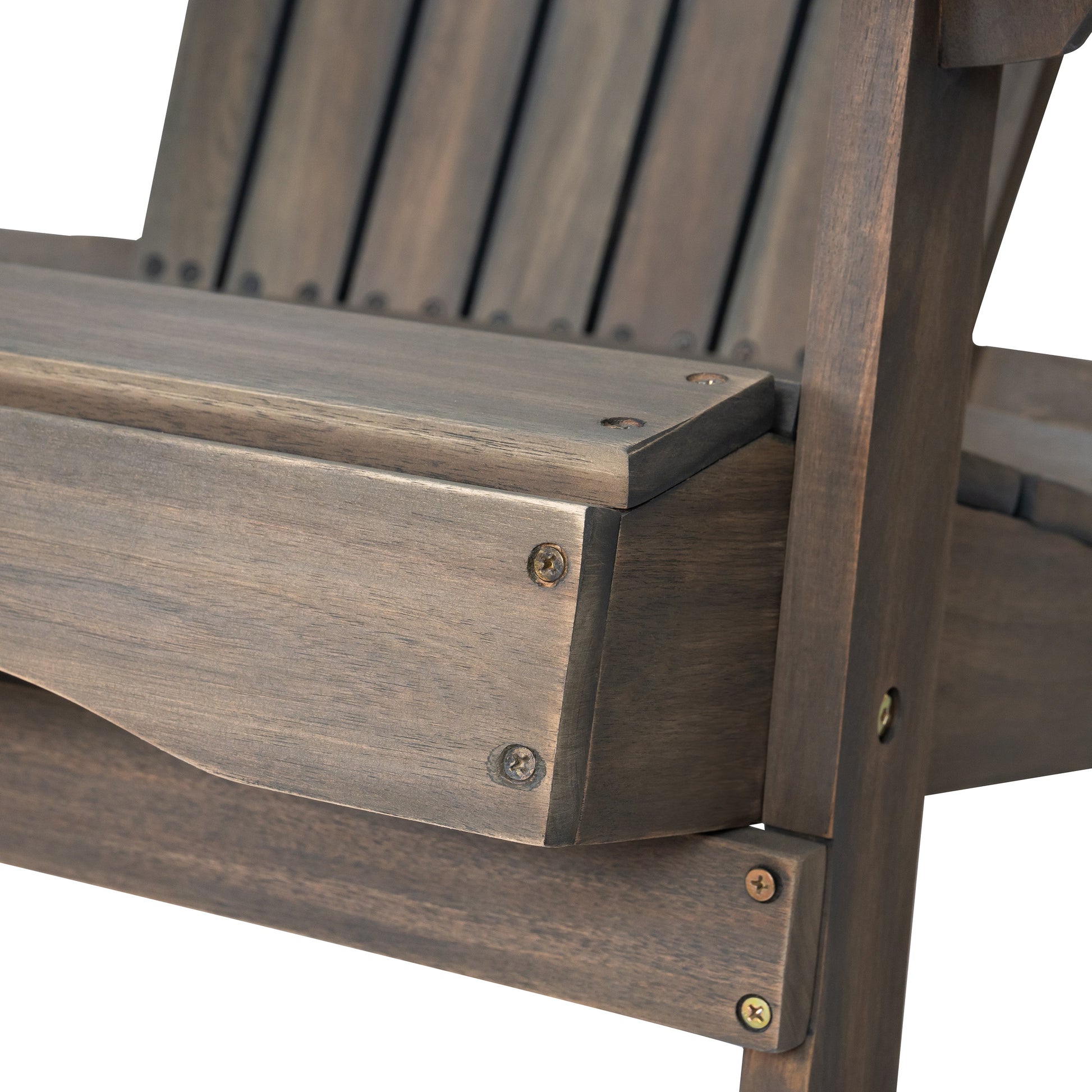 Malibu Adirondack Chair wooden outdoor furniture in brown stain with screws HouseOfZazla on Tampa Home & Garden Store