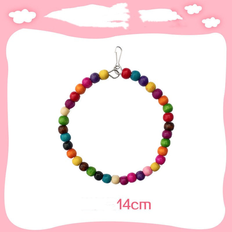 Parrot toy bead swing ring with wooden beads and metal clip 14cm Sell My Stuff Swings on Tampa Home & Garden Store
