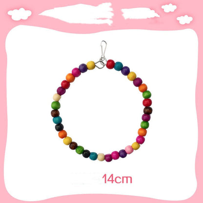 Parrot toy bead swing ring with wooden beads and metal clip 14cm Sell My Stuff Swings on Tampa Home & Garden Store