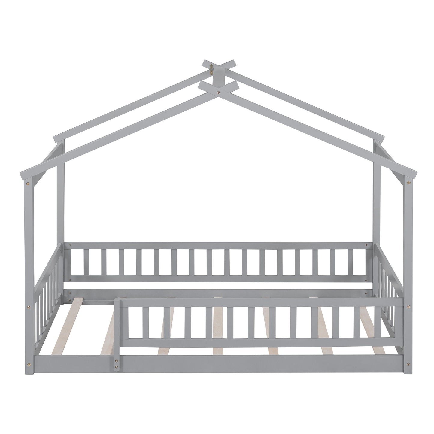 Bed House Bed Frame With Fence canopy bed in gray metal by Unique Piece Furniture on Tampa Home & Garden Store