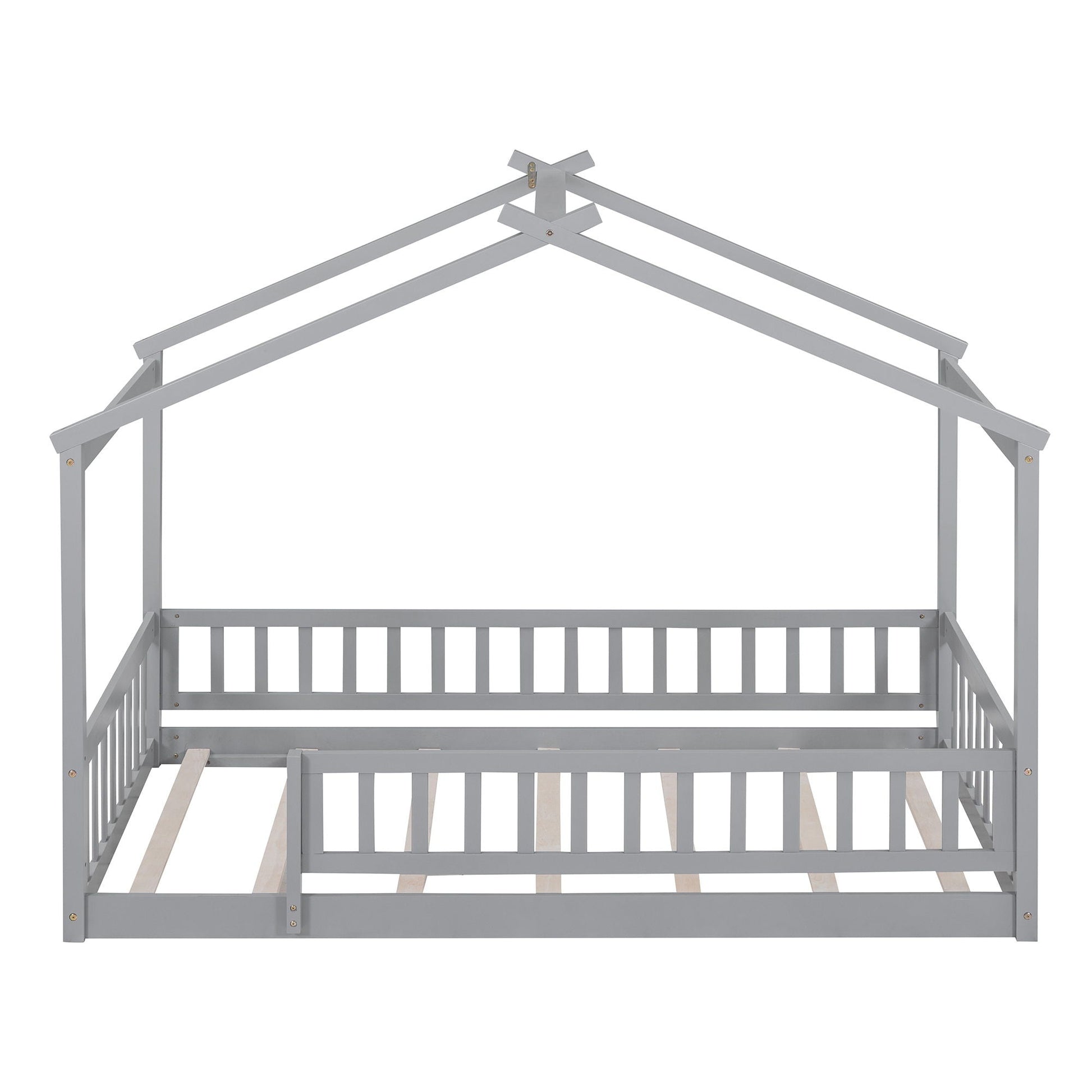 Bed House Bed Frame With Fence canopy bed in gray metal by Unique Piece Furniture on Tampa Home & Garden Store