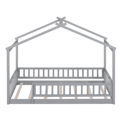 Bed House Bed Frame With Fence canopy bed in gray metal by Unique Piece Furniture on Tampa Home & Garden Store