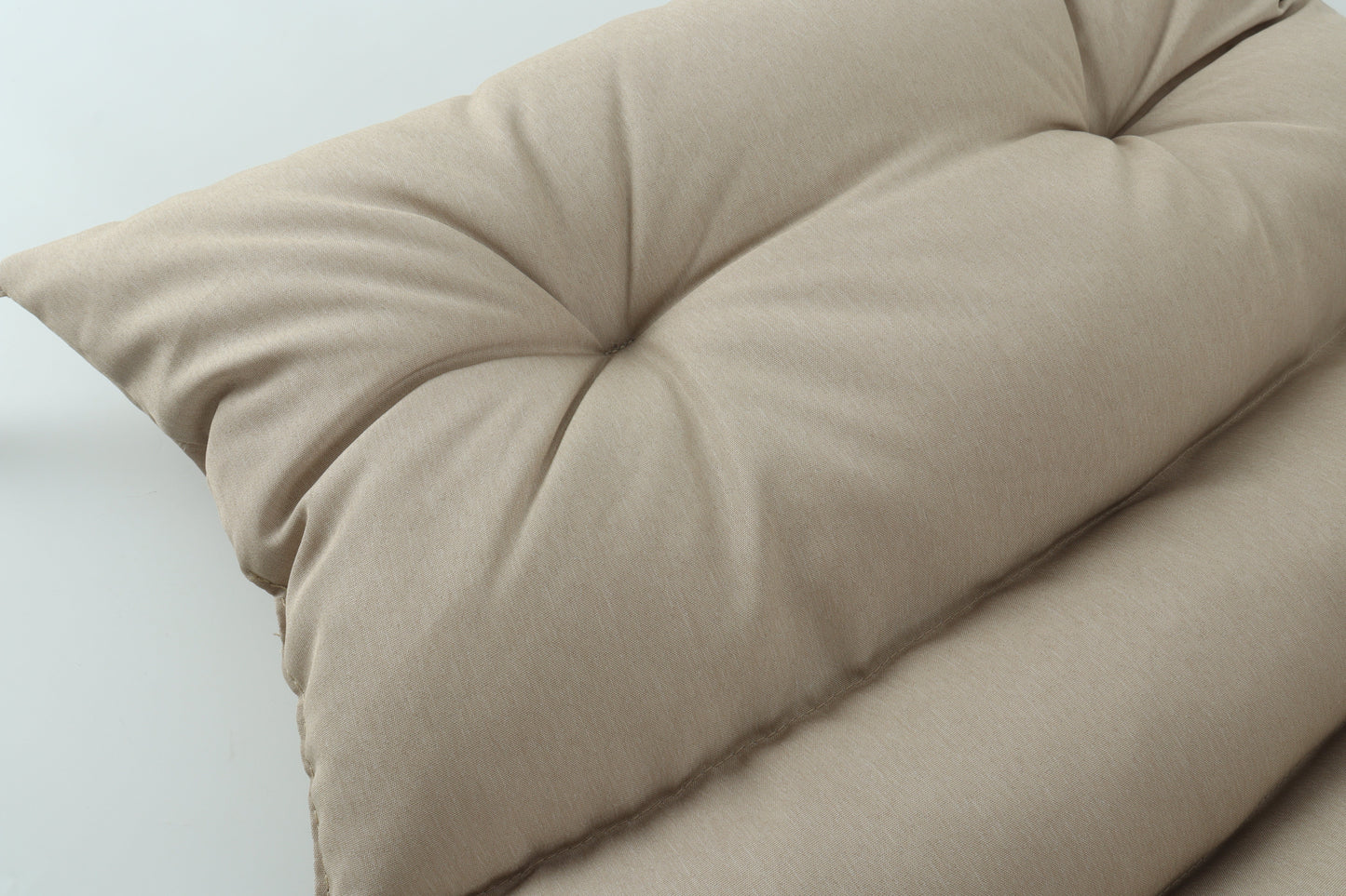Outdoor lounge chair cushion set 2pcs in khaki fabric with tufted seam detailing on Tampa Home & Garden Store