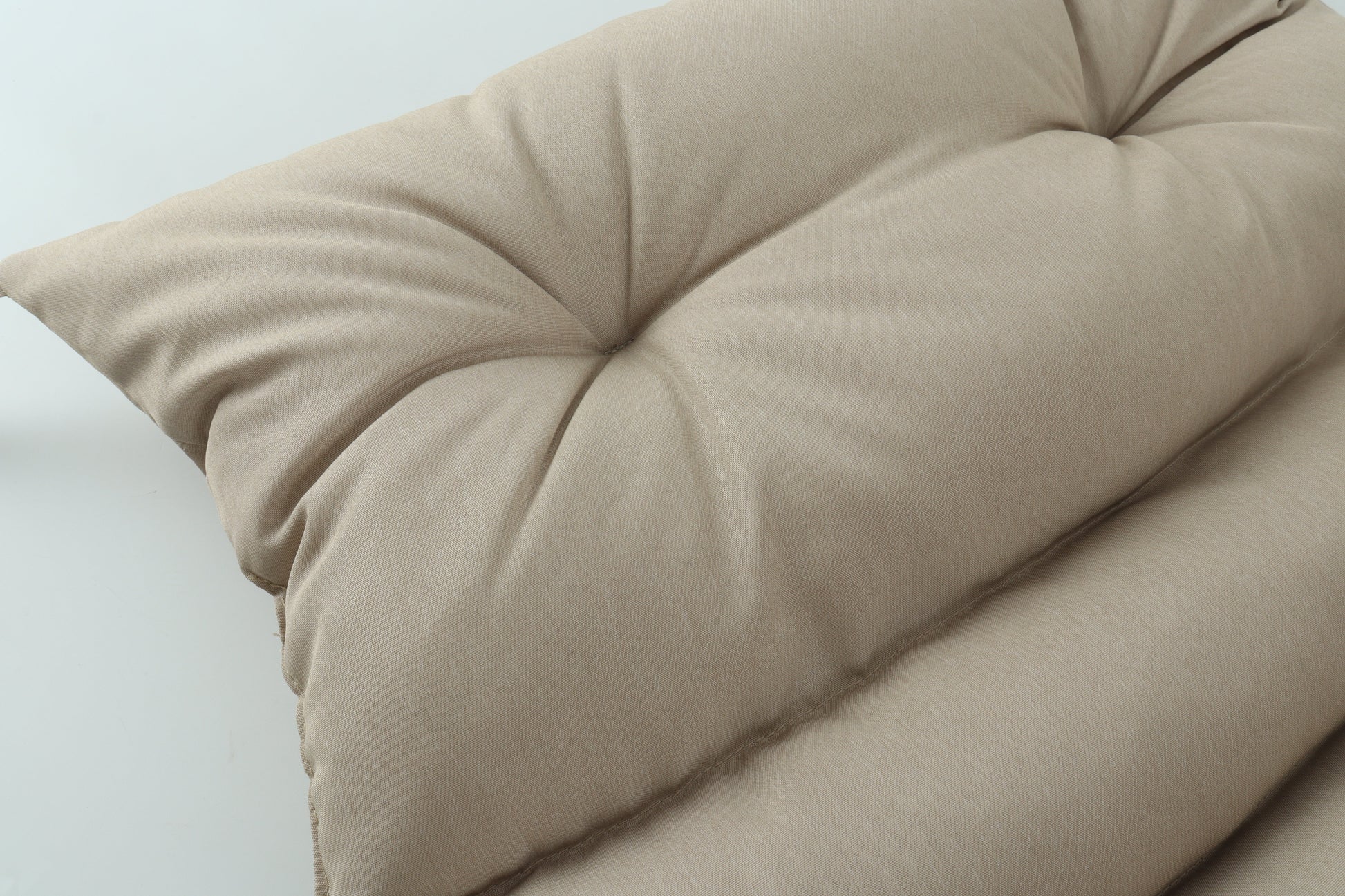 Outdoor lounge chair cushion set 2pcs in khaki fabric with tufted seam detailing on Tampa Home & Garden Store