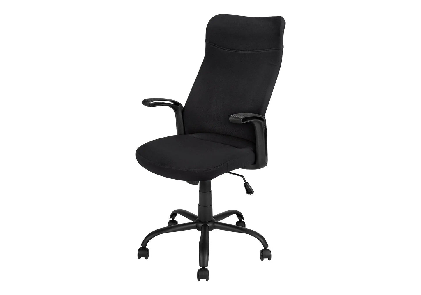 Office chair, black fabric, height-adjustable swivel with armrests, five-star base on Tampa Home & Garden Store