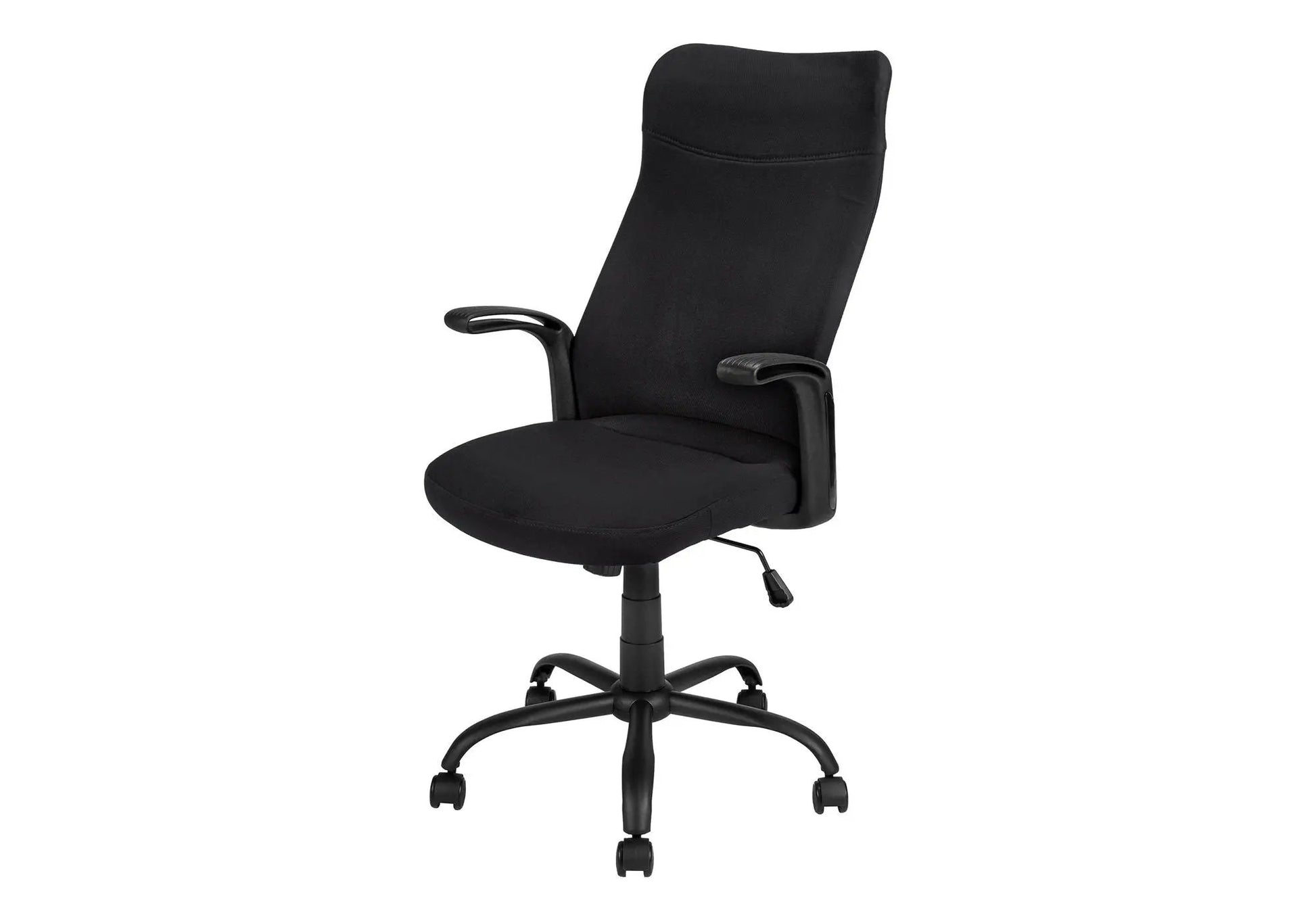 Office chair, black fabric, height-adjustable swivel with armrests, five-star base on Tampa Home & Garden Store