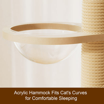 Floor to Ceiling Cat Tree acrylic hammock ring with natural sisal rope post on Tampa Home & Garden Store
