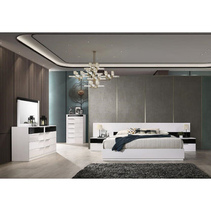2 Drawer Nightstand white/black accent bedside table by HouseOfZazla on Tampa Home & Garden Store
