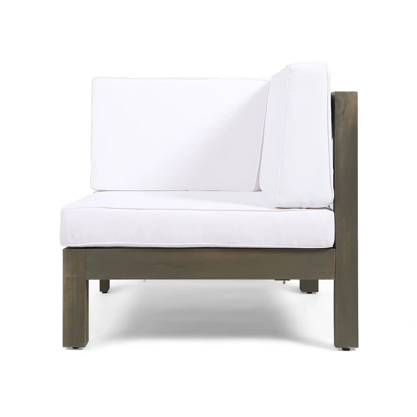 Oana 3 Piece Sofa Set white cushions on dark wood frame HouseOfZazla on Tampa Home & Garden Store