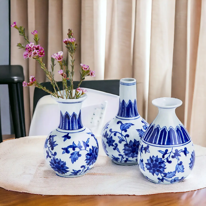 Chinoiserie Mediterranean Blue and White Vases