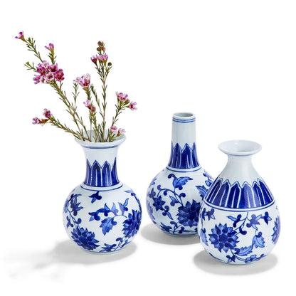 Chinoiserie Mediterranean Blue and White Vases
