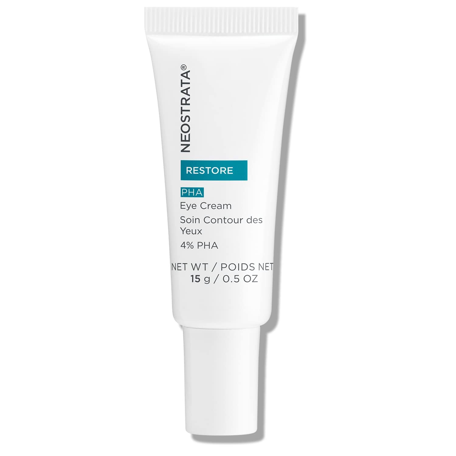 Eye Cream Neostrata Restore 15 g tube, white packaging with teal RESTORE label and 4% PHA on Tampa Home & Garden Store