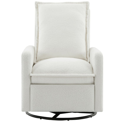 Cozy Swivel Glider Recliner Chair and Leg Rest