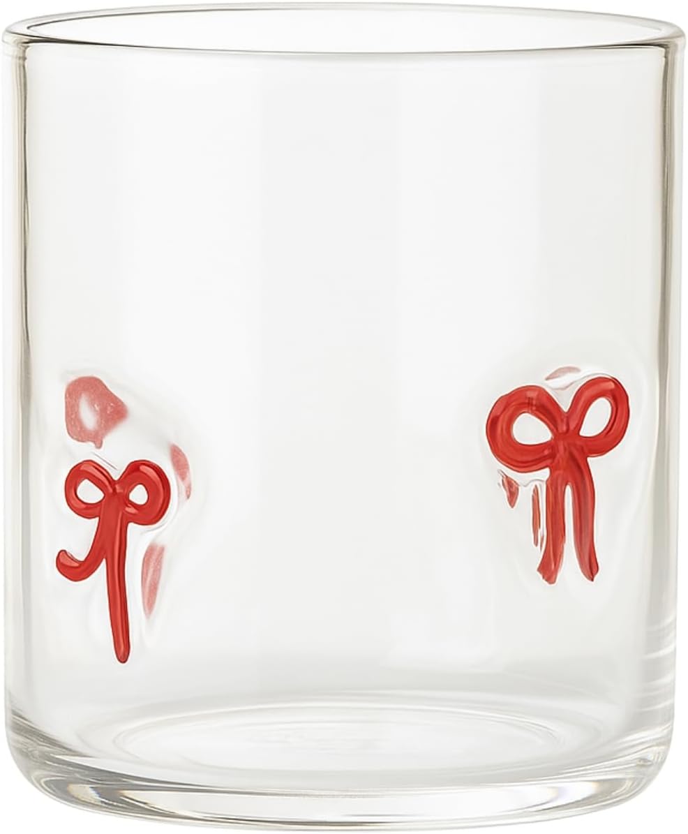 Red Bowtie Clear Acrylic Tumbler Set of Two
