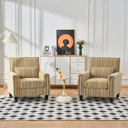 Comfy Upholstered Armchair And Wooden Frame