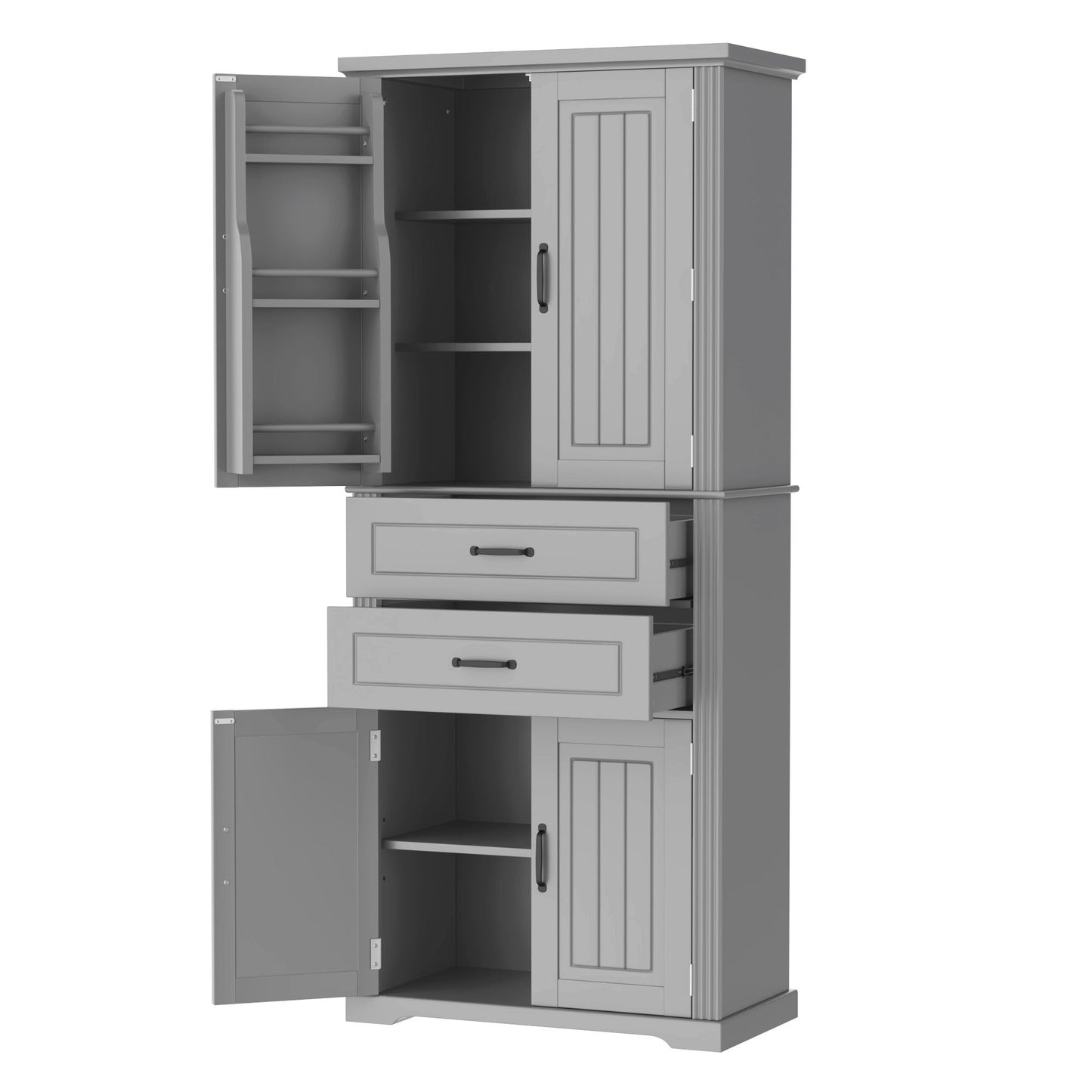 Multi Functional Storage Cabinet with Adjustable Shelves, 2 Drawers, Door Shelves on Tampa Home & Garden Store
