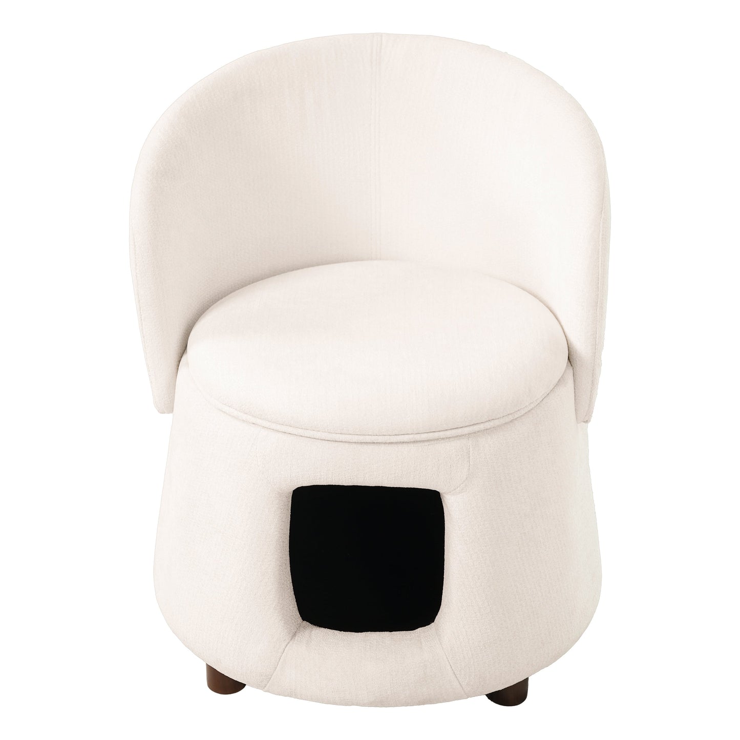 Beige HouseOfZazla pet-friendly chair with hidden pet nook and storage seat on Tampa Home & Garden Store