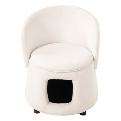 Beige HouseOfZazla pet-friendly chair with hidden pet nook and storage seat on Tampa Home & Garden Store