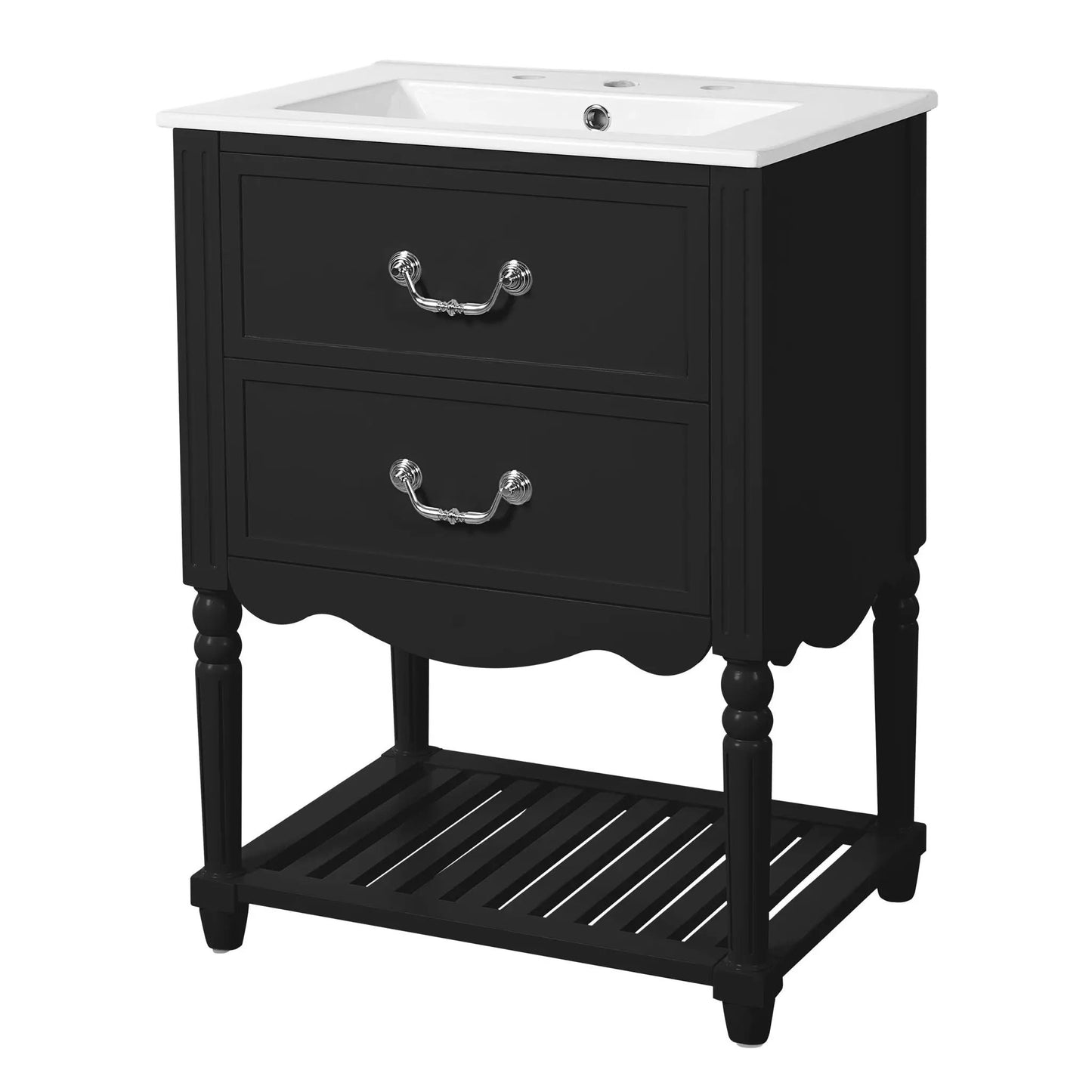 Wave Design Bathroom Vanity with Sink and Drawers