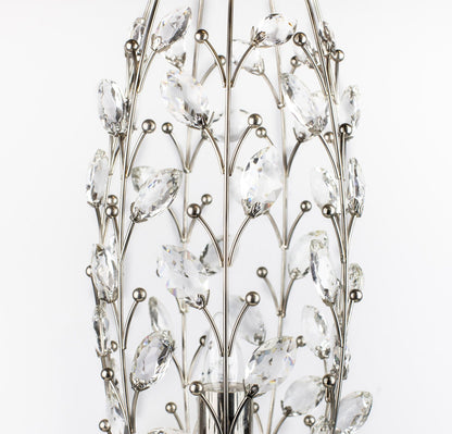 Crystal Buds contemporary uplift table lamp in polished nickel with clear crystal drops on Tampa Home & Garden Store
