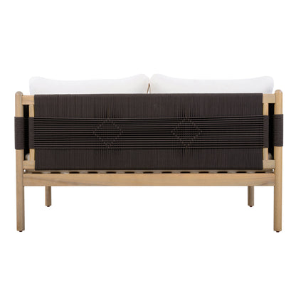 Acacia Loveseat With Diamond Rope And Cushions