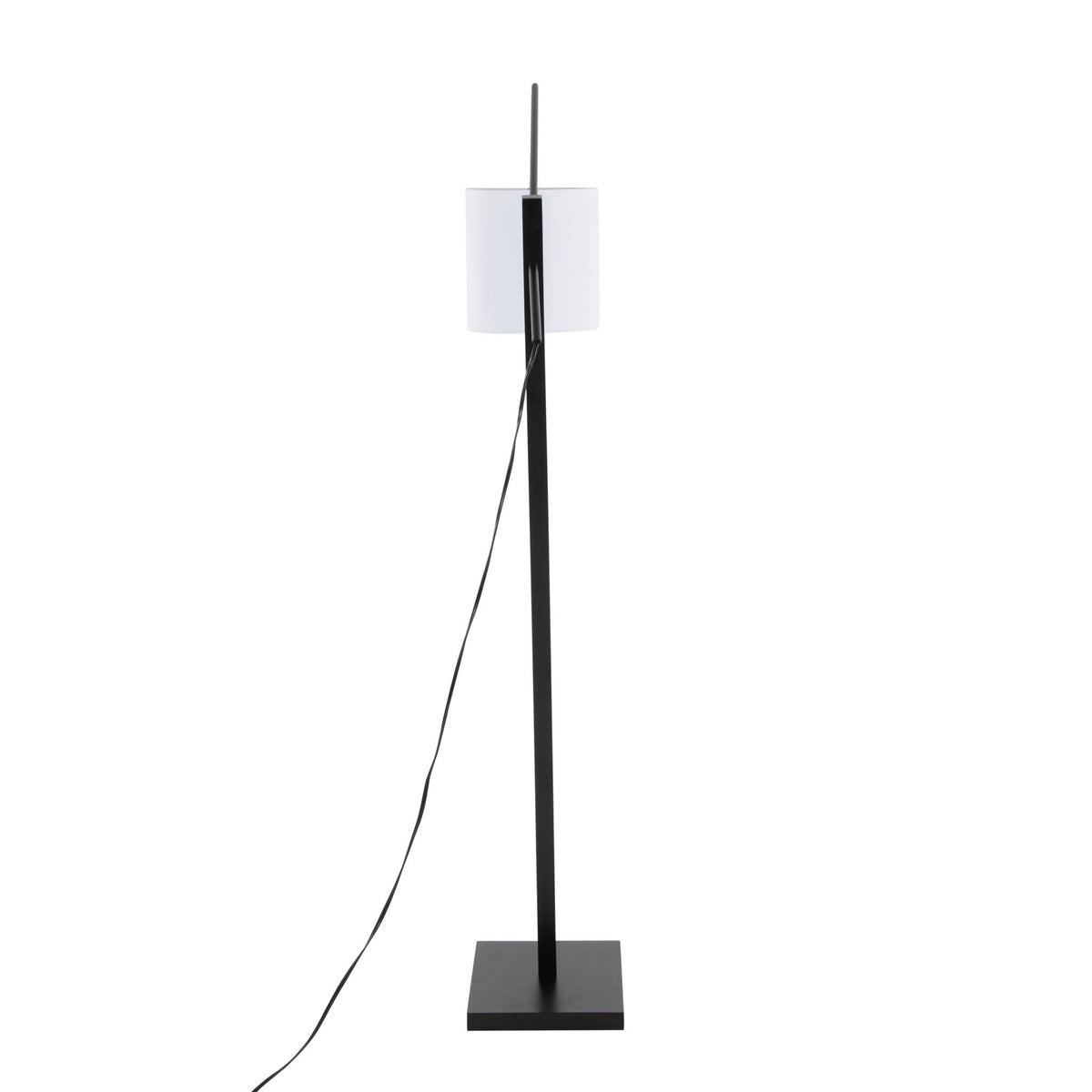 Arturo contemporary floor lamp, black metal stand with white shade by HouseOfZazla on Tampa Home & Garden Store