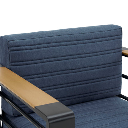 Giovanna club chair set blue fabric upholstery with aluminum frame outdoor chairs on Tampa Home & Garden Store