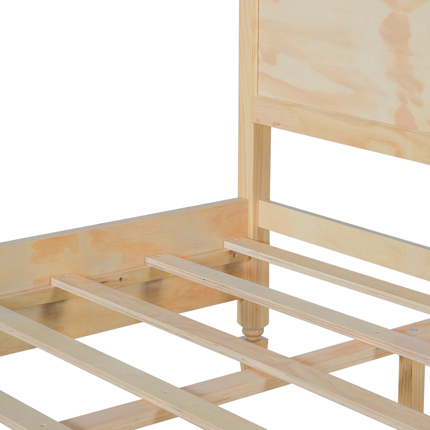 King Wood Platform Bed with Classic Headboard