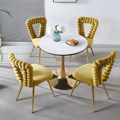 Modern Chair With Iron Tube Legs and Cushions