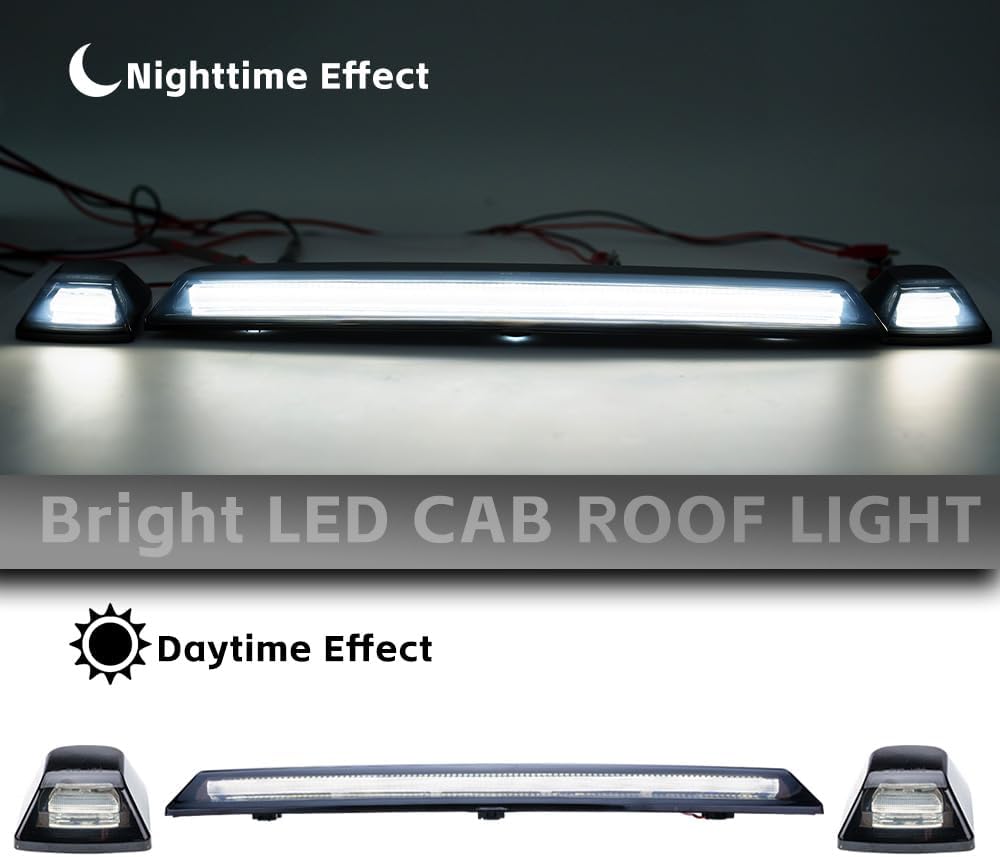 2020-2026+ GMC Chevy HD smoked white amber LED roof cab light bar with end lights on Tampa Home & Garden Store