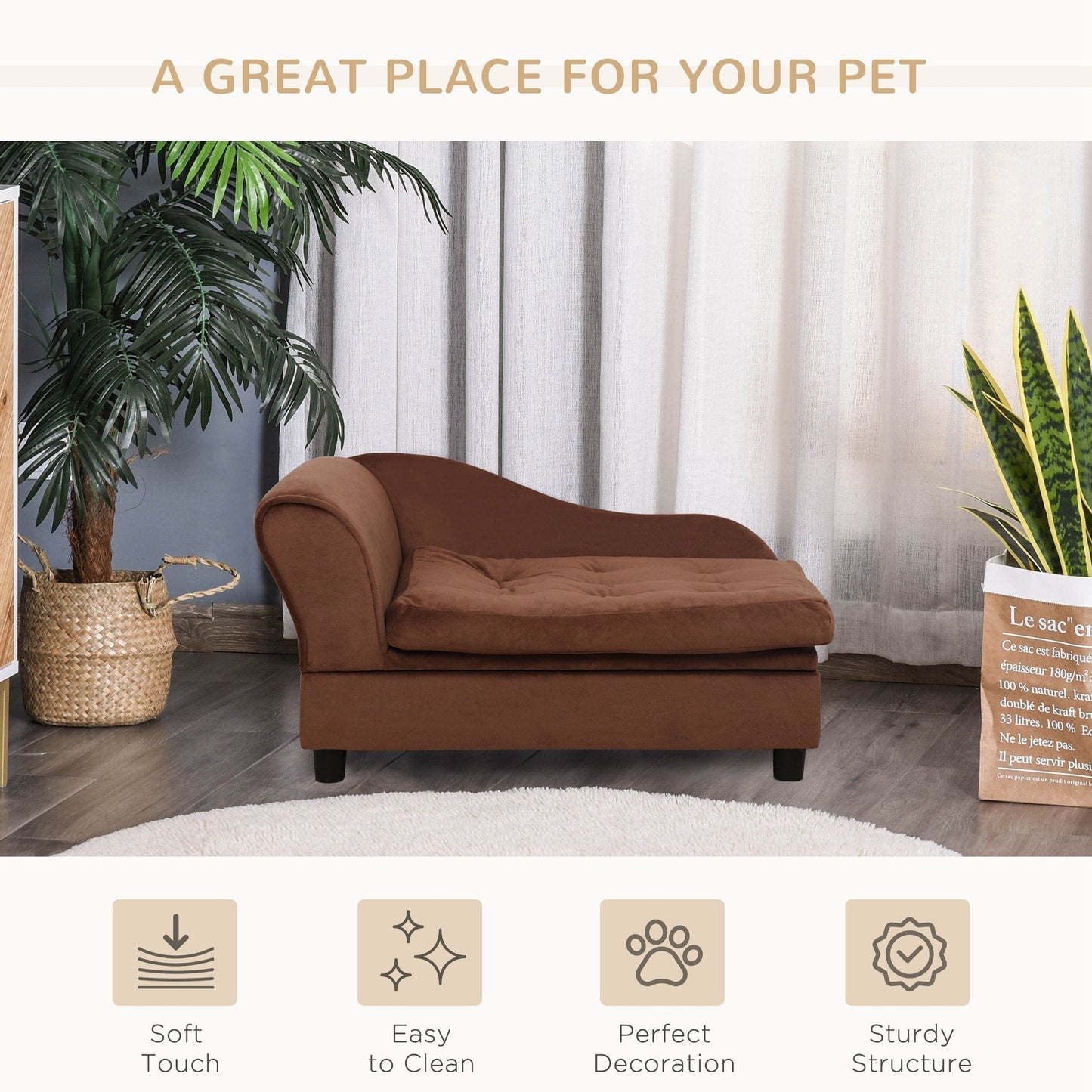 PawHut Luxury Dog Bed with Hidden Storage