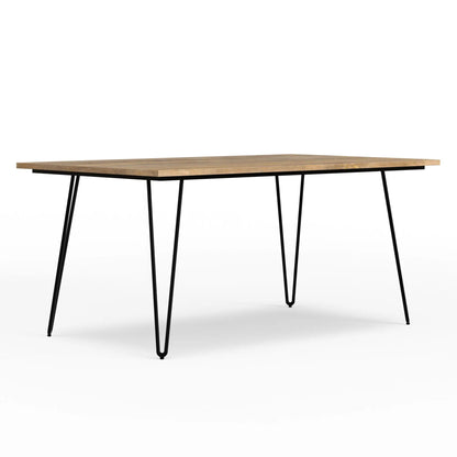 Hunter square tabletop dining table with wood finish and black metal hairpin legs Unique Piece Furniture on Tampa Home & Garden Store