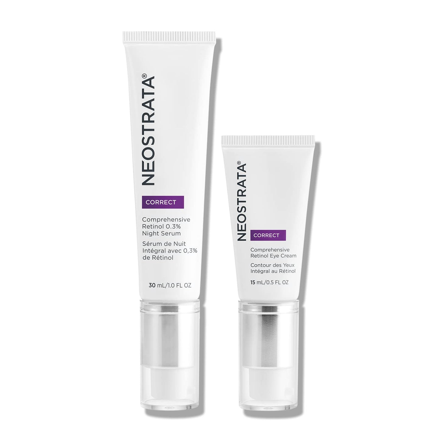 Neostrata Correct Night Serum twin-pack, white tubes with purple CORRECT label on Tampa Home & Garden Store