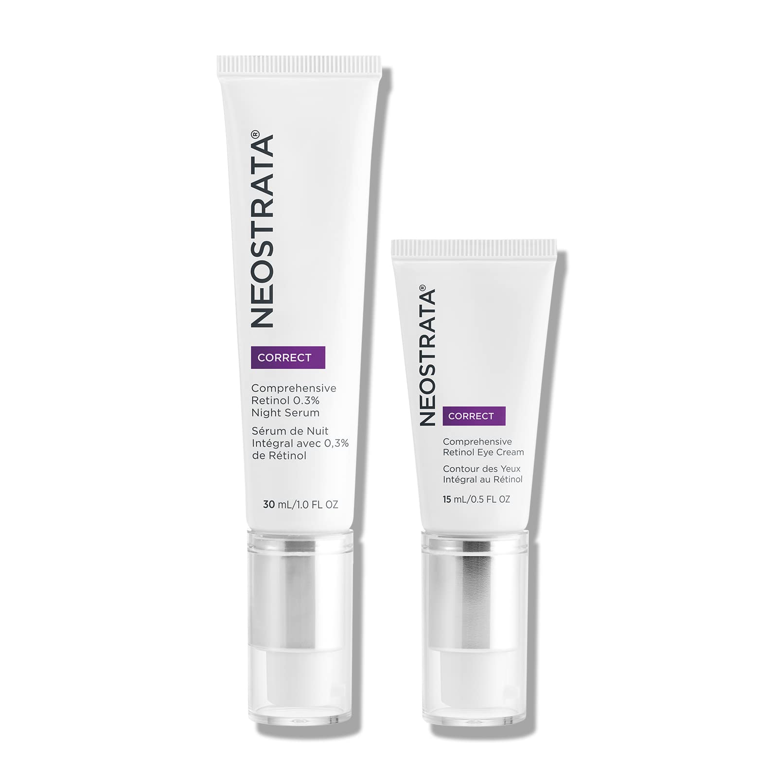 Neostrata Correct Night Serum twin-pack, white tubes with purple CORRECT label on Tampa Home & Garden Store