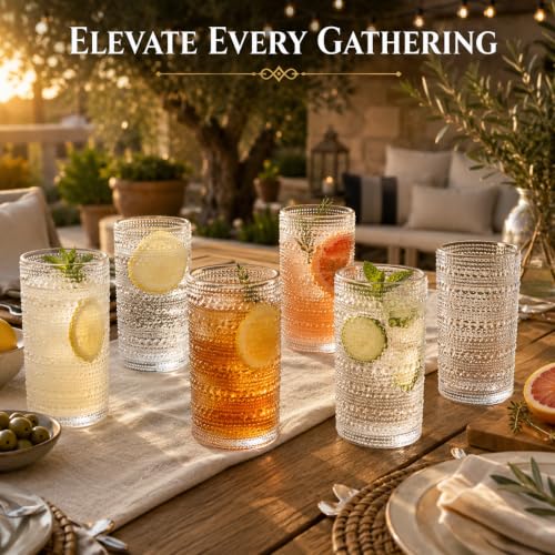 Barcelona Acrylic Hobnail Highball Cups Set of 6