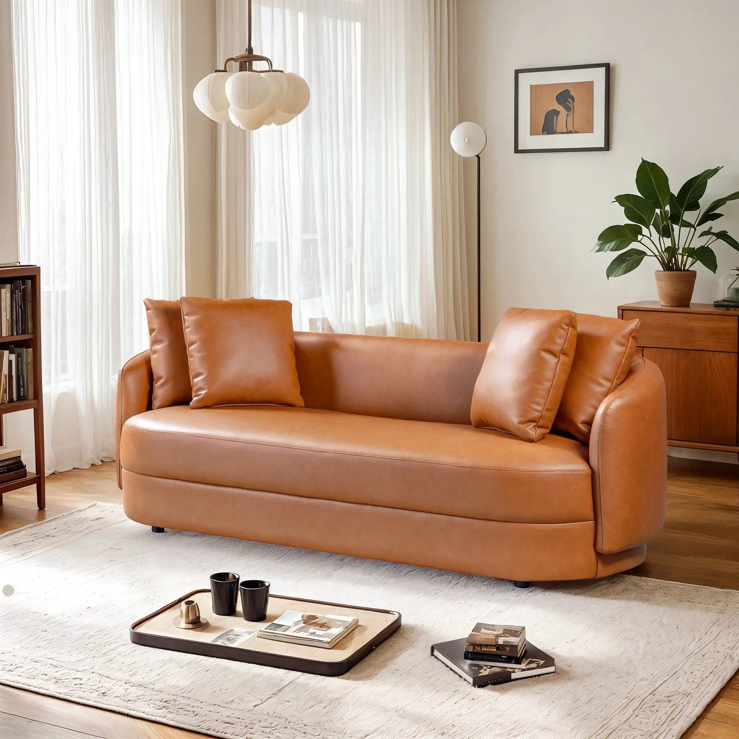 Dylan - Modern French Boucle Sofa, tan upholstery, stationary sofa Unique Piece Furniture on Tampa Home & Garden Store