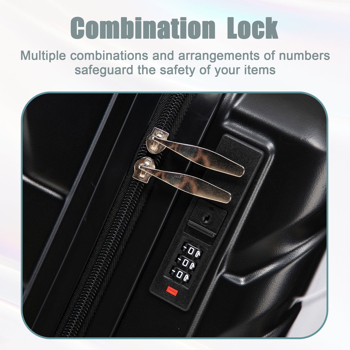 14'/20' ABS spinner wheel luggage set in black with combination lock by HouseOfZazla, 2-piece on Tampa Home & Garden Store