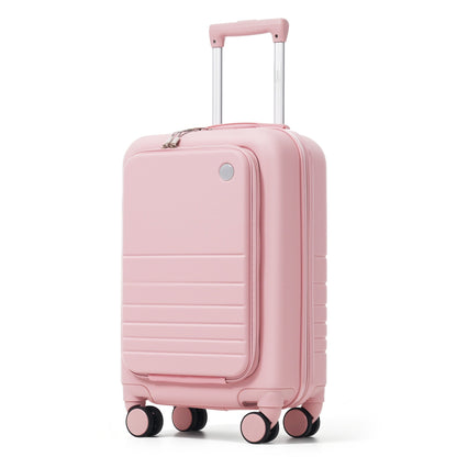 4-Piece pastel pink hard shell luggage set with USB charging ports by HouseOfZazla on Tampa Home & Garden Store