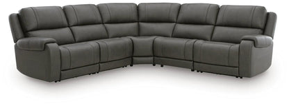 5Z Pittson power reclining sectional in dark gray leather by Unique Piece Furniture on Tampa Home & Garden Store