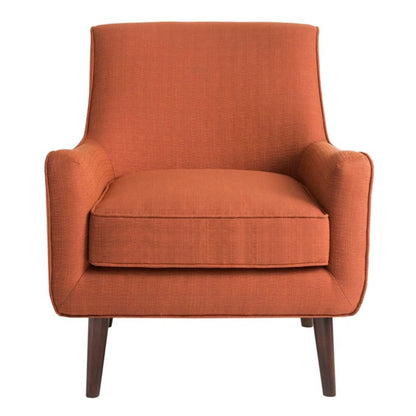 Accent Chair Upholstered With Legs Burnt Orange