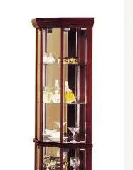 Huxley Curio Cabinet (Corner) in cherry wood with glass shelves Unique Piece Furniture on Tampa Home & Garden Store