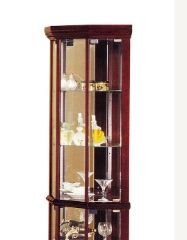Huxley Curio Cabinet Corner Cherry with glass doors and display shelves HouseOfZazla on Tampa Home & Garden Store